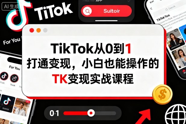 TikTok从0到1打通变现，小白也能操作的TK变现实战课程-非凡网-资源网-最新项目分享网站
