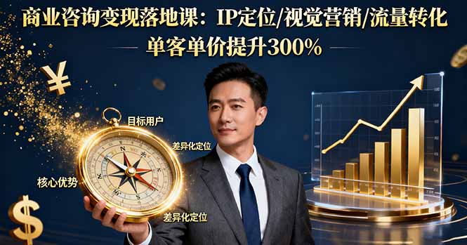 商业咨询变现落地课：IP定位/视觉营销/流量转化，单客单价提升300%-非凡网-资源网-最新项目分享网站