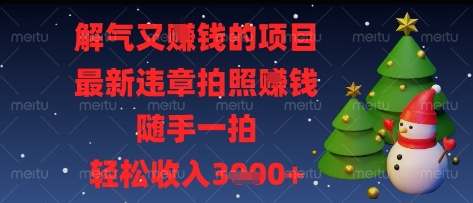 解气又挣钱的项目，最新违章拍照挣钱，随手一拍，轻松收入多张【揭秘】-非凡网-资源网-最新项目分享网站