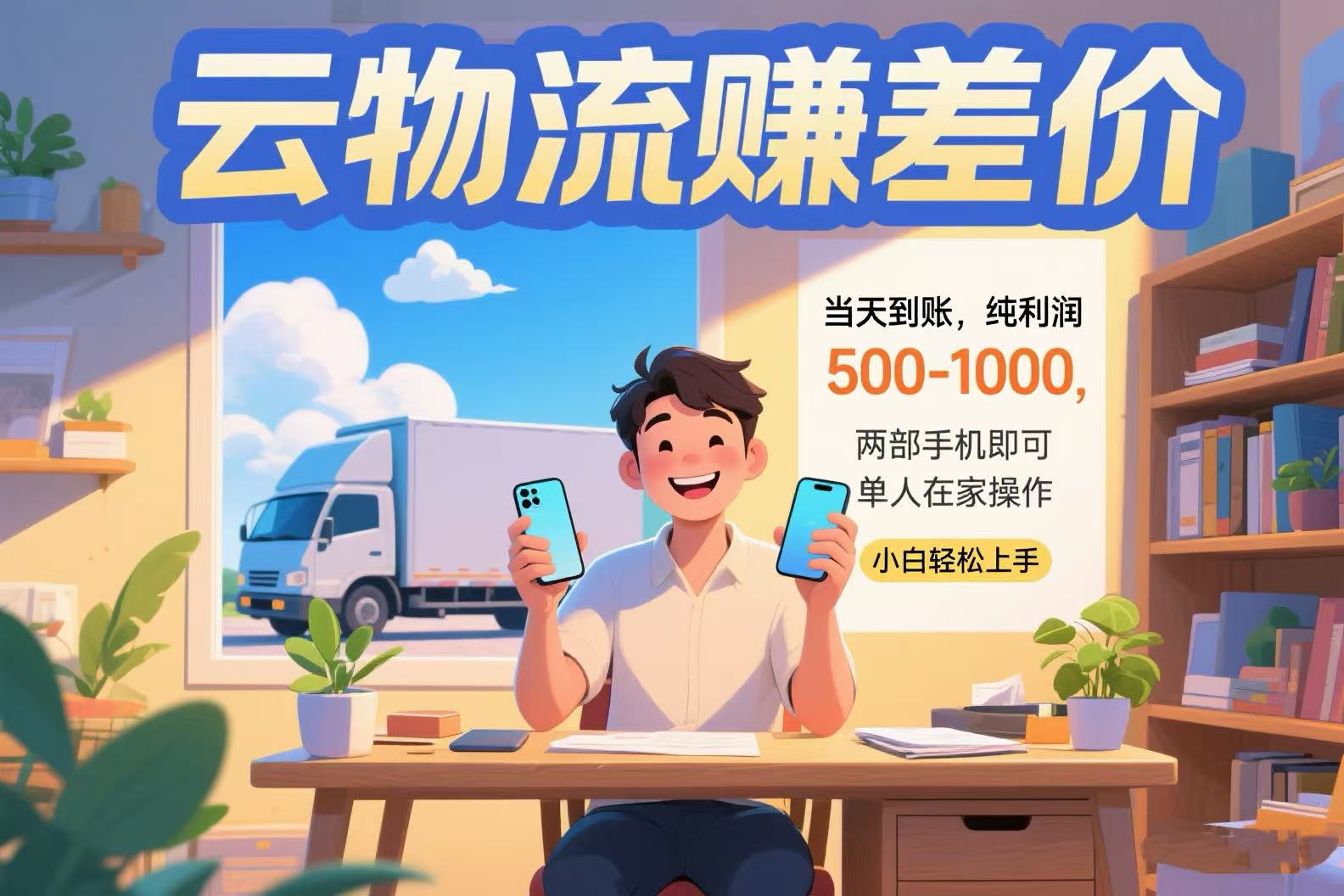 云物流赚差价 当天到账纯利润500-1000 两部手机即可 可单人在家操作 小…-非凡网-资源网-最新项目分享网站