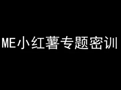 ME小红薯专题密训-小红书电商教程-非凡网-资源网-最新项目分享网站