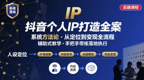 抖音个人IP系统落地实操大课，实操课程，辅助落地-非凡网-资源网-最新项目分享网站