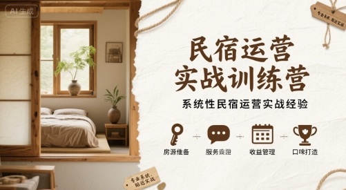 民宿运营实战训练营，系统性民宿运营实战经验-非凡网-资源网-最新项目分享网站