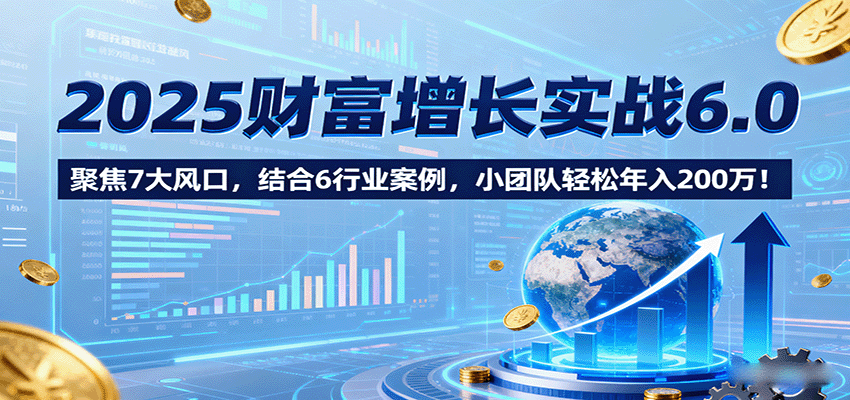 2025财富增长实战6.0，聚焦7大风口，结合6行业案例，小团队轻松年入200万！-非凡网-资源网-最新项目分享网站