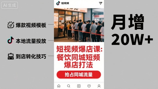 短视频爆店课，餐饮同城短视频爆店打法-非凡网-资源网-最新项目分享网站
