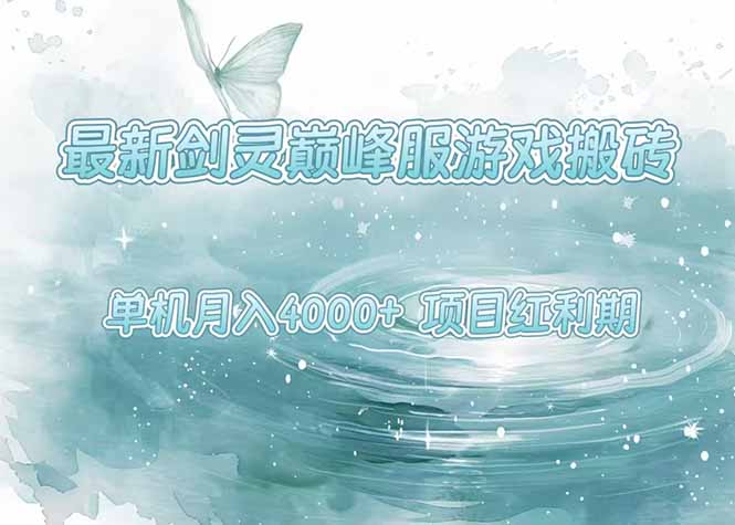 最新剑灵巅峰服游戏搬砖，项目红利期，单机稳定4000+操作简单好上手-非凡网-资源网-最新项目分享网站