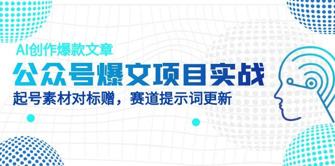 公众号爆文项目实战，AI创作爆款文章，起号素材对标赠(附赛道AI提示词-非凡网-资源网-最新项目分享网站