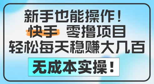 新手也能操作，快手零撸挣米，轻松每天挣2-5张，完全无成本-非凡网-资源网-最新项目分享网站