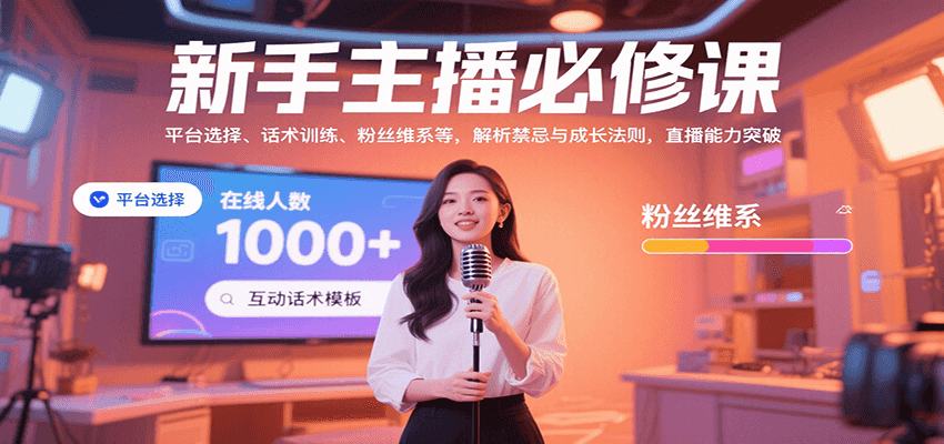 新手主播必修课：平台选择、话术训练、粉丝维系等，解析禁忌与成长法则，突破直播能力-非凡网-资源网-最新项目分享网站
