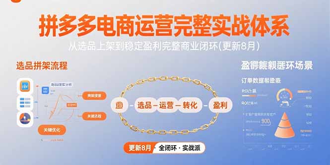 拼多多电商运营完整实战体系，从选品上架到稳定盈利完整商业闭环(更新8月-非凡网-资源网-最新项目分享网站