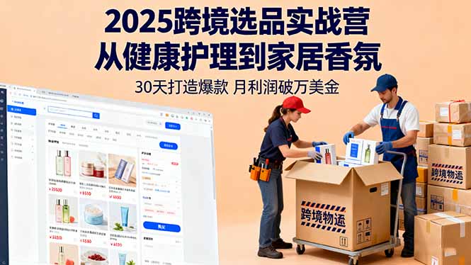 2025跨境选品实战营：从健康护理到家居香氛，30天打造爆款,月利润破万美金-非凡网-资源网-最新项目分享网站