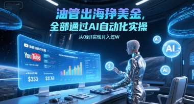 油管出海挣美金，全部通过AI自动化实操，从0到1实现月入过W-非凡网-资源网-最新项目分享网站