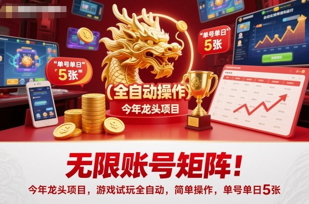无限账号矩阵！今年龙头项目，游戏试玩全自动，简单操作，单号单日5张【揭秘】-非凡网-资源网-最新项目分享网站