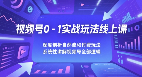视频号0-1实战玩法线上课，深度剖析自然流和付费玩法，统性讲解视频号全部逻辑-非凡网-资源网-最新项目分享网站