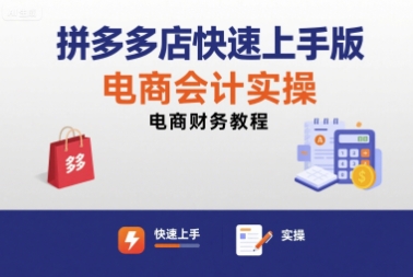 拼多多店快速上手版电商会计实操-电商财务教程-非凡网-资源网-最新项目分享网站