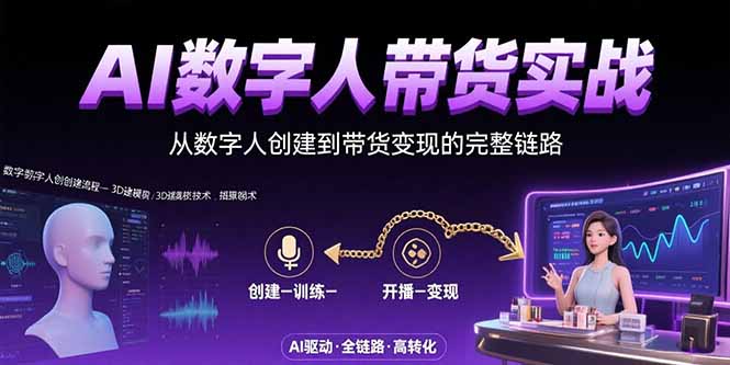 AI数字人+带货实战：从数字人创建到带货变现的完整链路-非凡网-资源网-最新项目分享网站