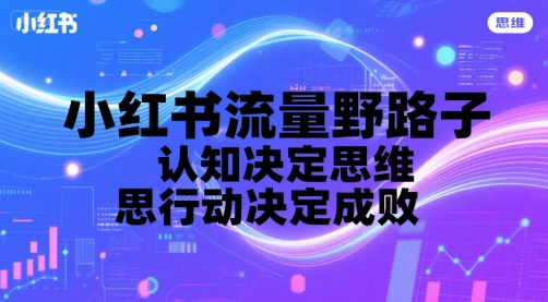 小红书流量野路子，认知决定思维，思维决定行动，行动决定成败-非凡网-资源网-最新项目分享网站