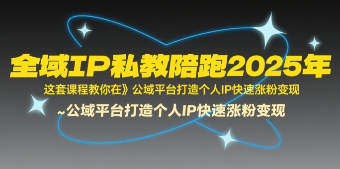 全域IP私教陪跑2025年，这套课程教你在公域平台打造个人IP快速涨粉变现-非凡网-资源网-最新项目分享网站