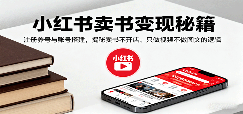 小红书卖书变现秘籍，注册养号与账号搭建，揭秘卖书不开店、只做视频不做图文的逻辑-非凡网-资源网-最新项目分享网站