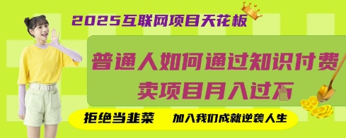2025互联网项目天花板，普通人如何通过知识付费卖项目月入过W，拒绝当韭菜【揭秘】-非凡网-资源网-最新项目分享网站