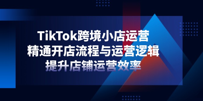 TikTok跨境小店运营，精通开店流程与运营逻辑，提升店铺运营效率-非凡网-资源网-最新项目分享网站