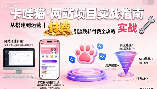 卡哇猫·网站项目，网站搭建与运营以及引流跳转付费-非凡网-资源网-最新项目分享网站