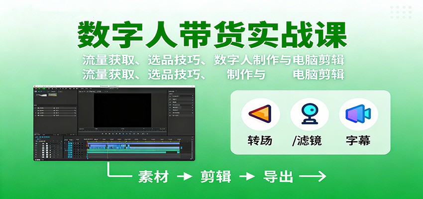 数字人变现实战课：流量获取、选品技巧、数字人制作与电脑剪辑-非凡网-资源网-最新项目分享网站