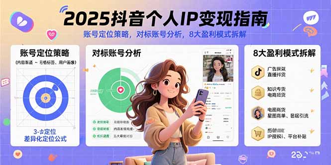 2025抖音个人IP变现指南，账号定位策略，对标账号分析，8大盈利模式拆解-非凡网-资源网-最新项目分享网站