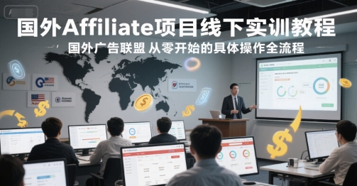国外Affiliate项目线下实训教程，国外广告联盟从零开始的具体操作全流程-非凡网-资源网-最新项目分享网站