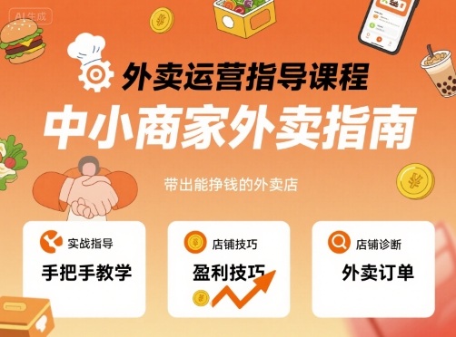 外卖运营指导课程，中小商家外卖指南，手把手带出能挣钱的外卖店-非凡网-资源网-最新项目分享网站