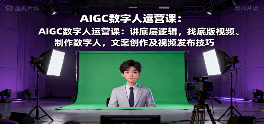 AIGC数字人运营课：讲底层逻辑，找底版视频、制作数字人，文案创作及视频发布技巧-非凡网-资源网-最新项目分享网站