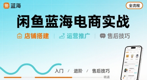 闲鱼蓝海电商实战，店铺搭建运营售后全流程-非凡网-资源网-最新项目分享网站