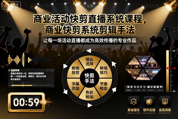 商业活动快剪直播系统课程，商业快剪系统剪辑手法-非凡网-资源网-最新项目分享网站