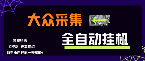 大众采集全自动玩法，新手小白轻松一天5张+，操作简单零成本【揭秘】-非凡网-资源网-最新项目分享网站