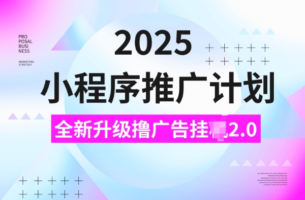2025小程序推广计划，撸广告挂JI3.0玩法，日均5张【揭秘】-非凡网-资源网-最新项目分享网站