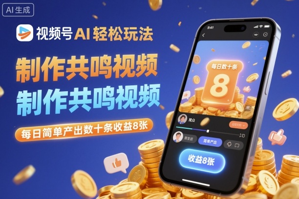 视频号AI轻松玩法,制作共鸣视频,每日简单产出数十条收益8张-非凡网-资源网-最新项目分享网站
