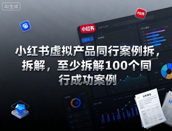 小红书虚拟产品同行案例拆解，至少拆解100个同行成功案例-非凡网-资源网-最新项目分享网站