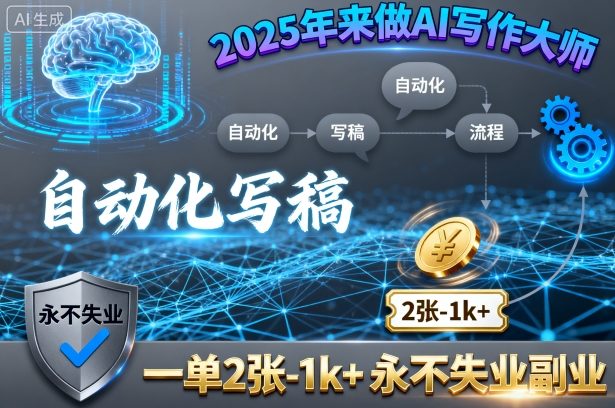 2025年来做AI写作大师，自动化写稿，一单2张-1k+，永不失业副业-非凡网-资源网-最新项目分享网站