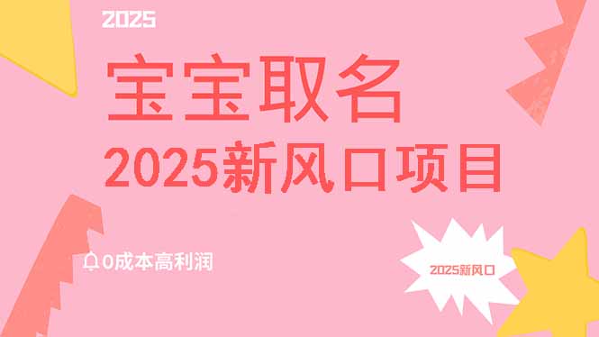 2025新风口项目宝宝取名，0成本高利润，附保姆级教程，月入过万不是梦-非凡网-资源网-最新项目分享网站