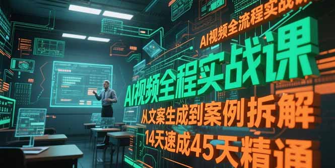 AI视频全流程实战课，从文案生成到案例拆解，14天速成45天精通-非凡网-资源网-最新项目分享网站