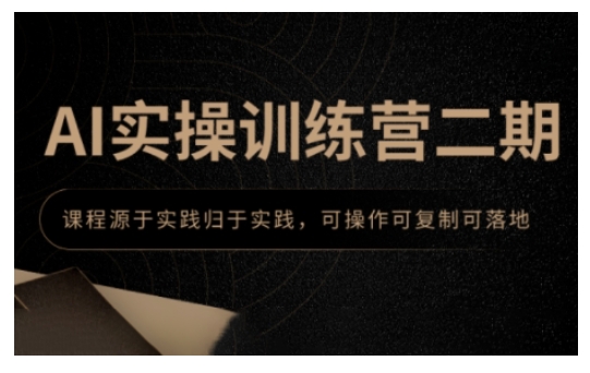 AI实操训练营二期，课程源于实践归于实践，可操作可复制可落地-非凡网-资源网-最新项目分享网站