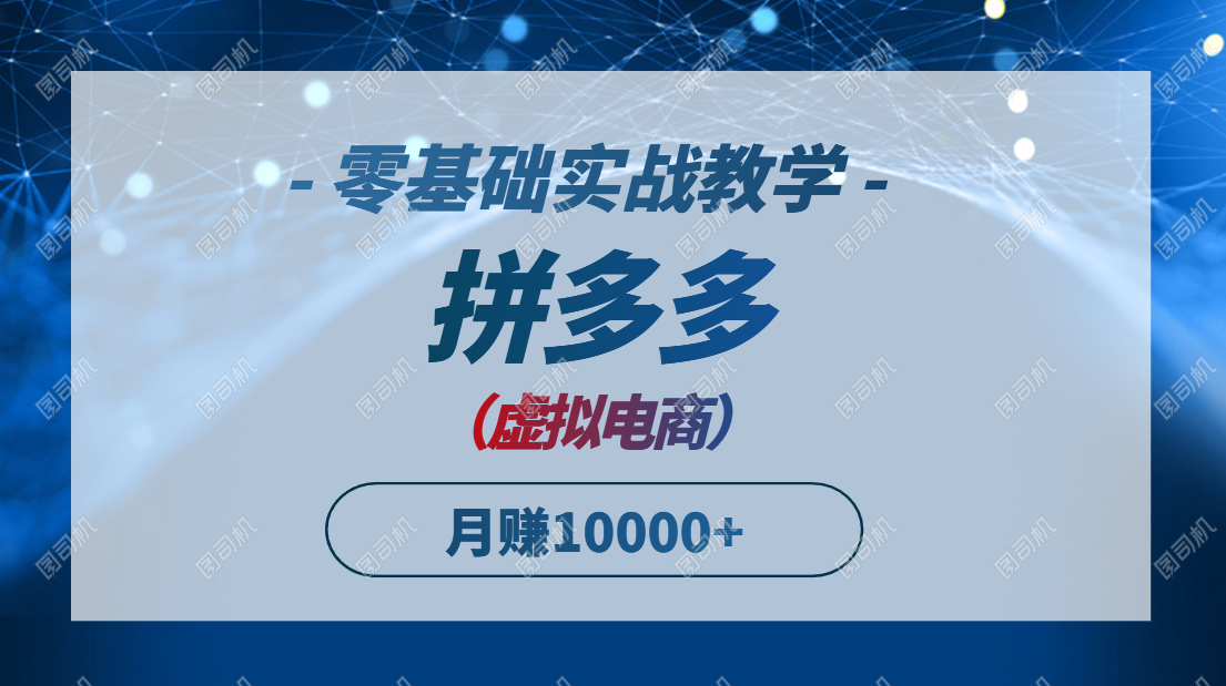 拼多多虚拟电商，零基础实战教学，快速打爆商品，新手也能月入10000+-非凡网-资源网-最新项目分享网站