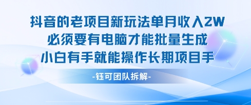 老项目新玩法单月收入2W小白有手就能操作长期项目-非凡网-资源网-最新项目分享网站