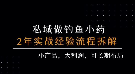 私域做钓鱼小药 每单利润3张+ 详细流程拆解-非凡网-资源网-最新项目分享网站
