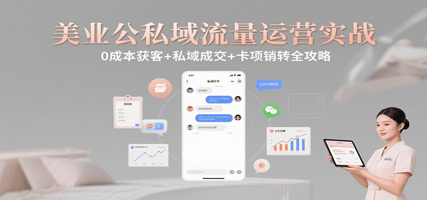美业公私域流量运营实战：0成本获客+私域成交+卡项销转全攻略-非凡网-资源网-最新项目分享网站