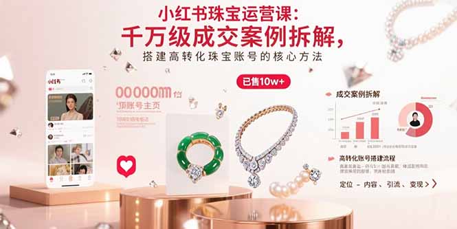 小红书珠宝运营课：千万级成交案例拆解，搭建高转化珠宝账号的核心方法-非凡网-资源网-最新项目分享网站