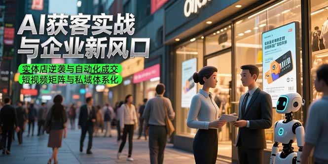 AI获客实战与企业新风口，实体店逆袭与自动化成交 短视频矩阵与私域体系化-非凡网-资源网-最新项目分享网站