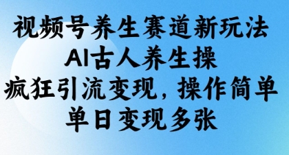 视频号养生赛道新玩法，AI古人养生操，疯狂引流变现，操作简单，单日变现多张-非凡网-资源网-最新项目分享网站