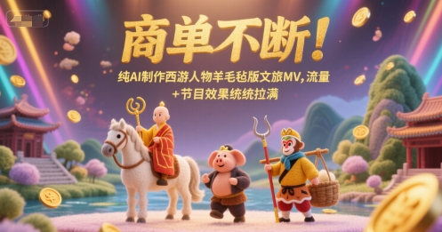商单不断！纯AI制作西游人物羊毛毡版文旅MV，流量+节目效果统统拉满-非凡网-资源网-最新项目分享网站