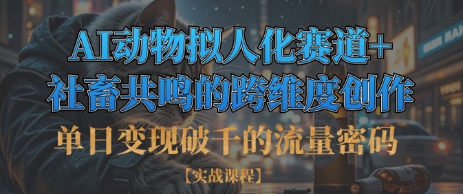 单日变现破千的流量密码，AI动物拟人化赛道+社畜共鸣的跨维度创作-非凡网-资源网-最新项目分享网站